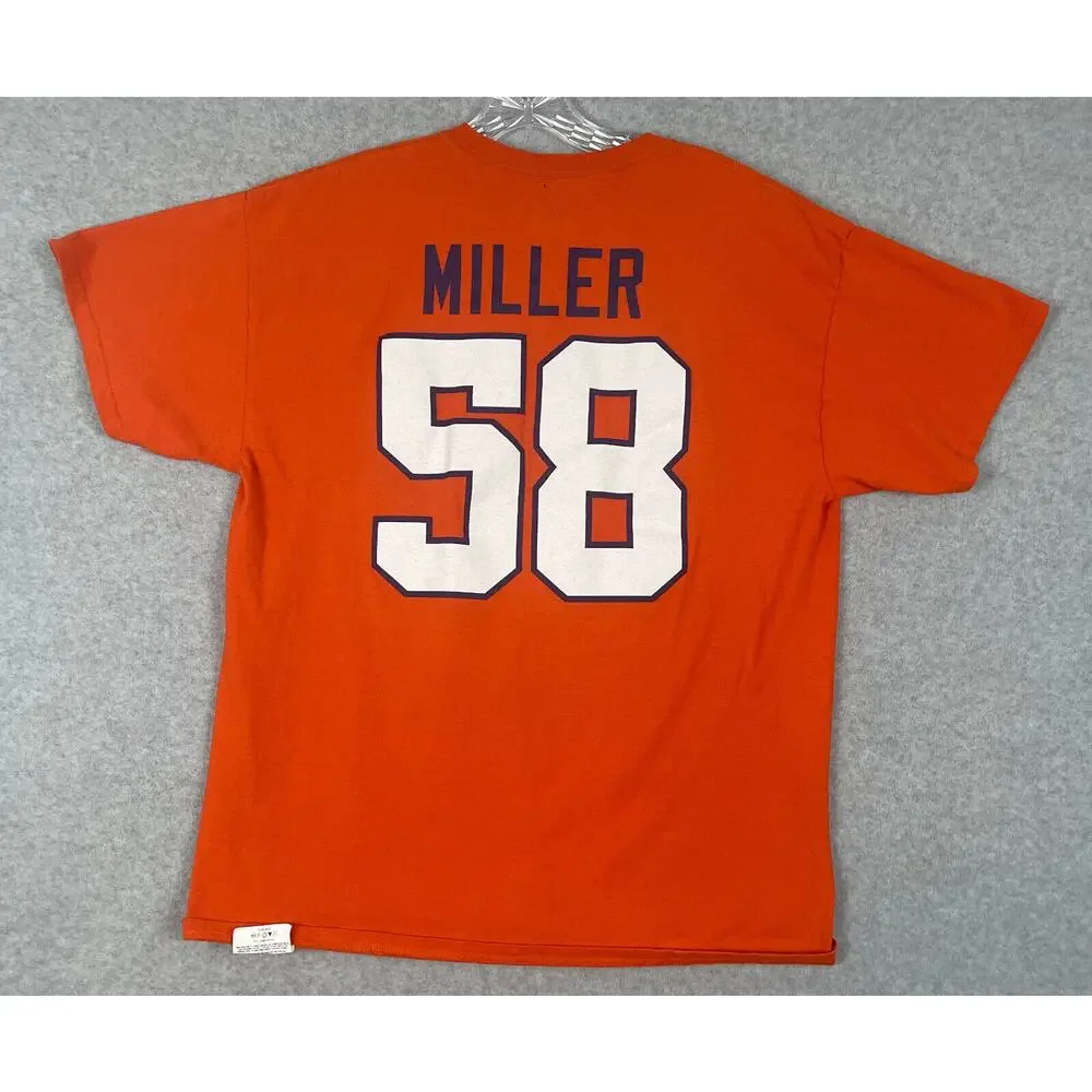 Denvers Broncos T Shirt Von Miller #58 Men's Size L NFL Team Apparel‎ Orange